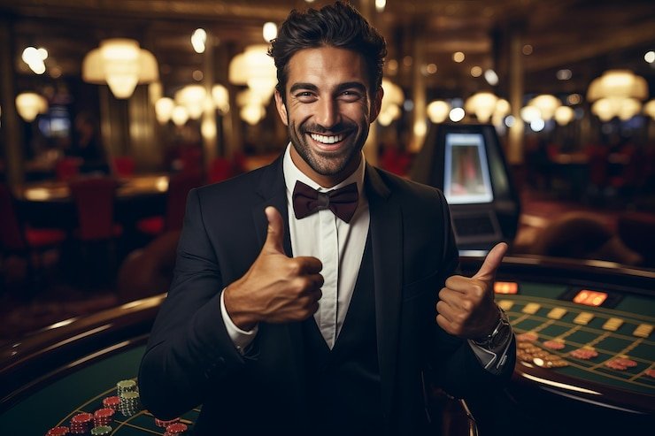 Layar bermain Permainan Kartu di perangkat mobile, menampilkan meja baccarat dengan dealer langsung